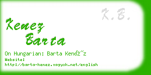 kenez barta business card